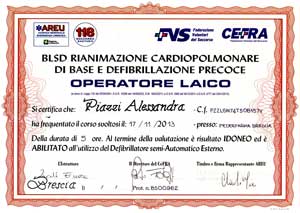 Attestato BLSD defibrillatore